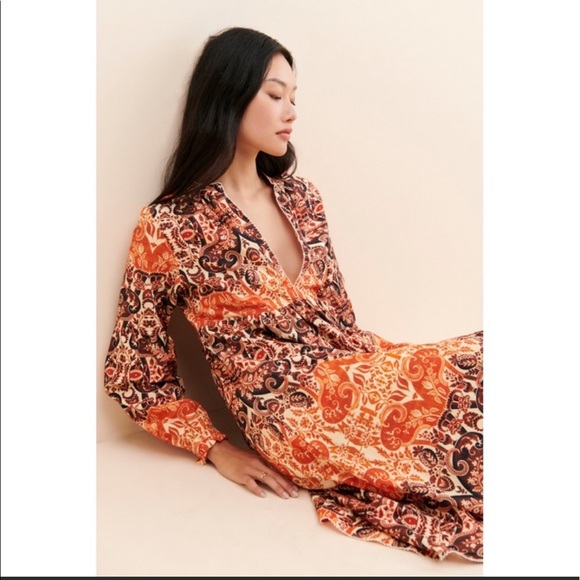 NWT!! ANTHROPOLOGIE ELAYNA MIDI DRESS - Picture 9 of 15